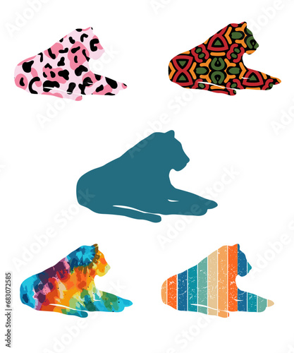Photography Royal Bengal Tiger Silhouettes Vector