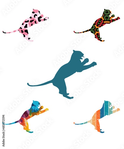 Photography Royal Bengal Tiger Silhouettes Vector