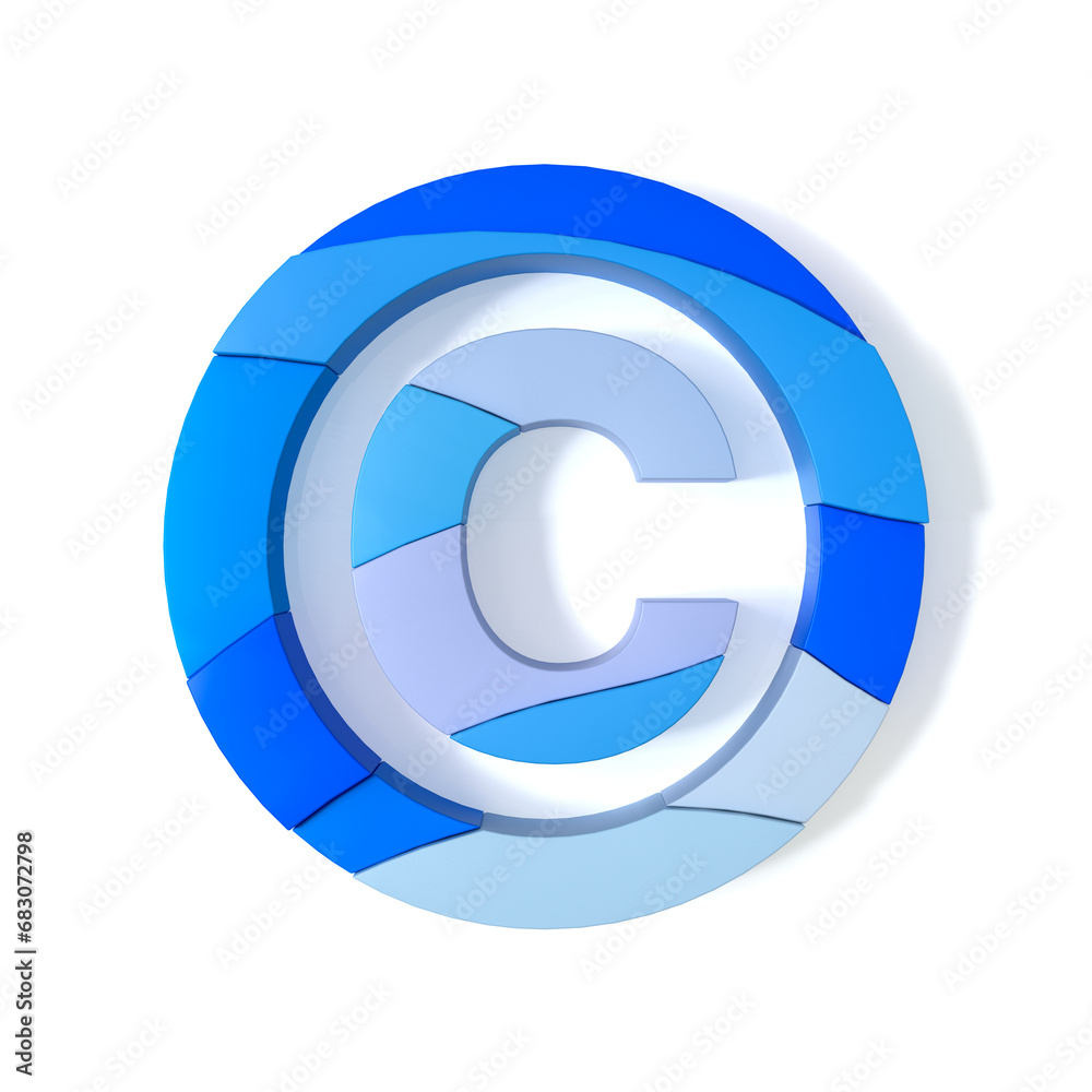 Multicolored Extruded Registered Copyright Symbol Isolated on White Background. 3d Rendering Multicolored Extruded Registered Copyright Symbol Isolated on White Background. 3d Rendering