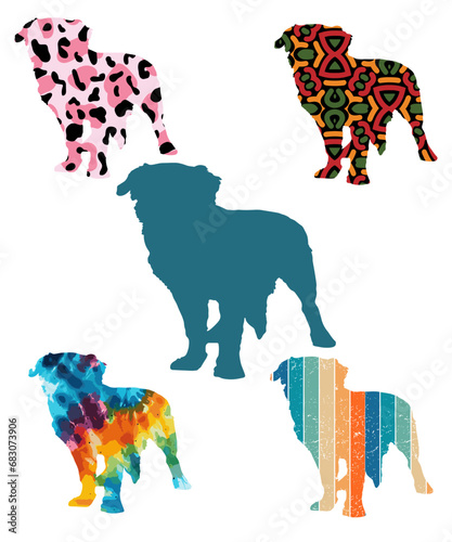 Three dog silhouettes. Computer generated vector