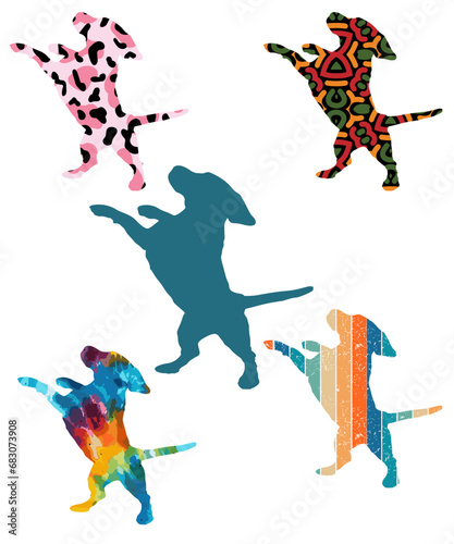 Three dog silhouettes. Computer generated vector