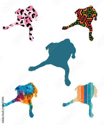Three dog silhouettes. Computer generated vector
