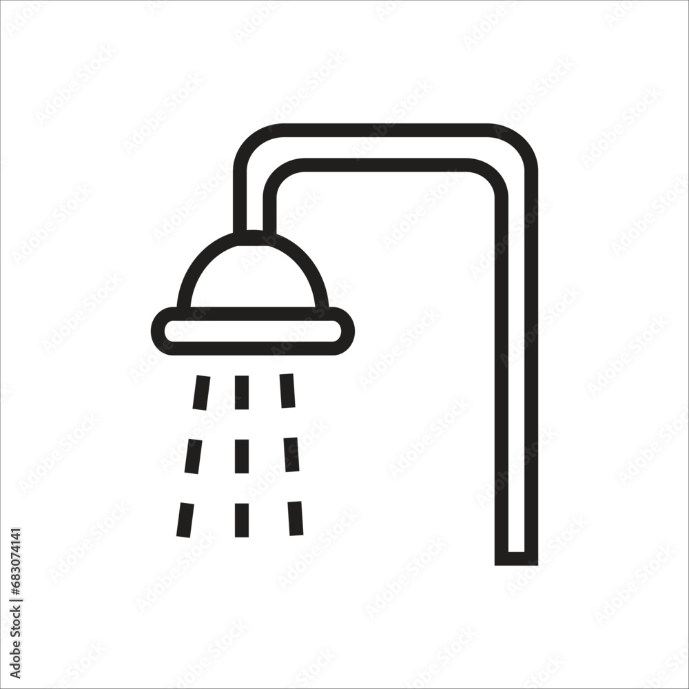 shower vector icon line template shower vector icon line template