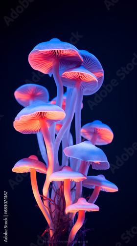 Color magic mushrooms. Psychic Waves.