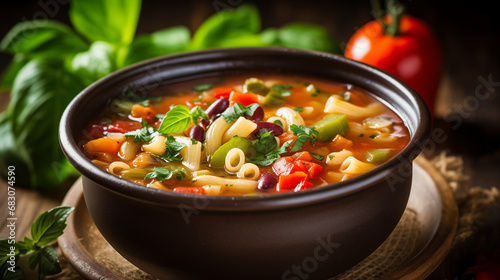 vegetable soup in a pot