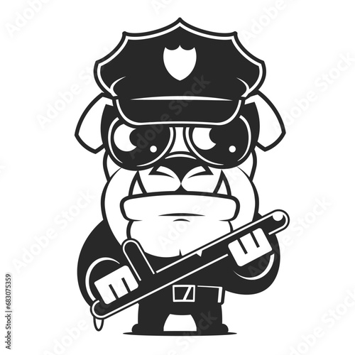 Indian police officer vector illustration. Indian policeman