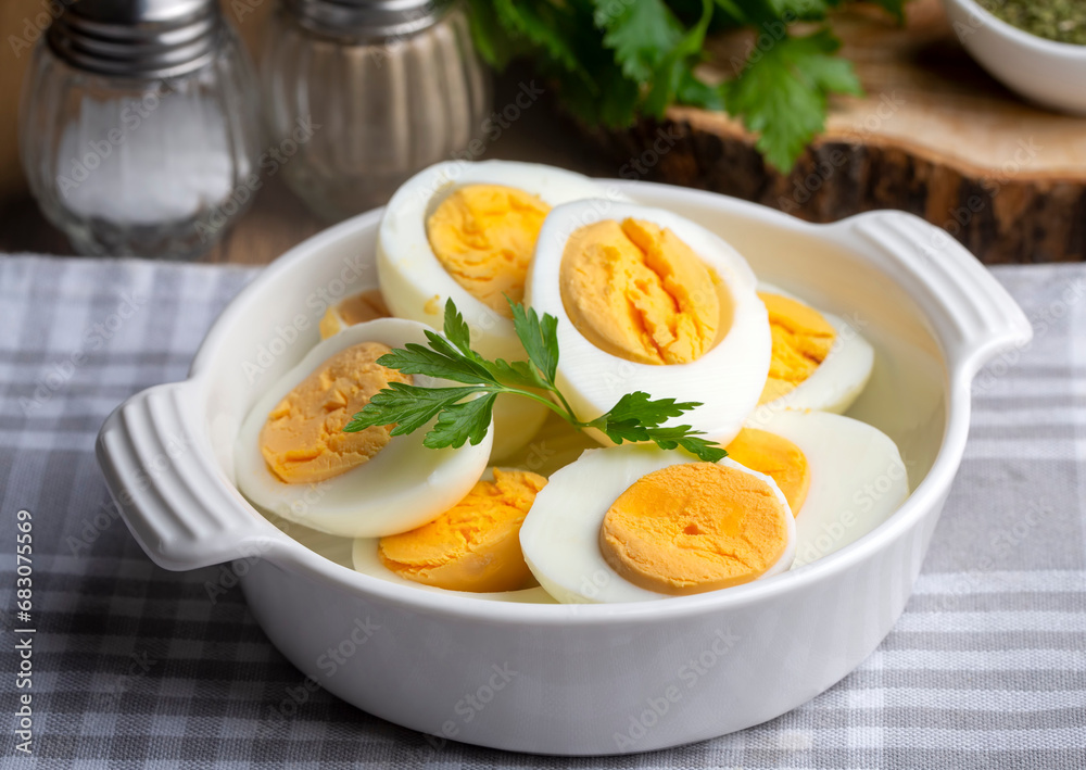Boiled sliced egg, food photo Boiled sliced egg, food photo