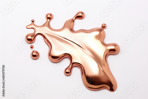 Abstract splash in the form of an oak leaf made of copper.