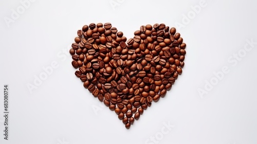 A poignant image of a large brown heart made from coffee beans, pierced by a brown arrow with red h