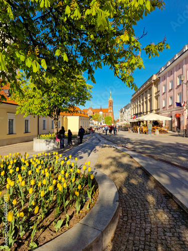 Картината върху платно Bialystok, Poland  May 1, 2023: Kosciusko Main Square with Basilica in Bialystok