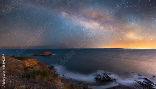 nature of the milky way over the sea; beautiful seascape