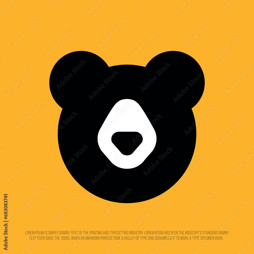 Modern professional logo in the shape of the bear Modern professional logo in the shape of the bear