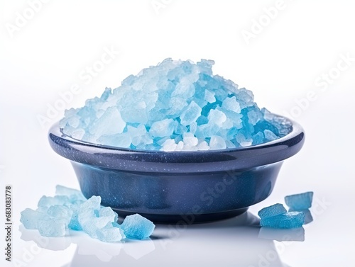 Blue Salt Crystals, Bath Salt for Spa Relax, Cupric Sulfate or Copper Sulfate, Swimming Pool Algicide, Drugs photo