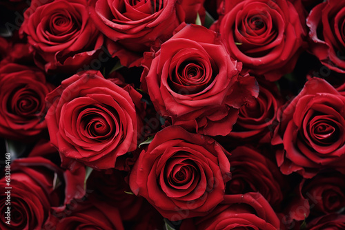 Red roses close up background. Valentines day and love concept