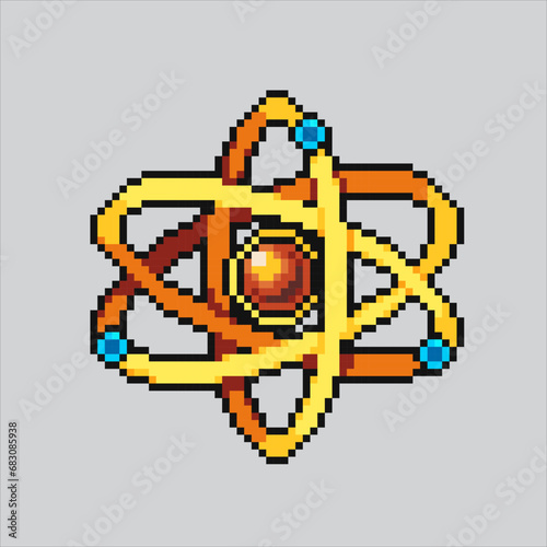 Pixel art illustration Atom. Pixelated Atom Icon. School Atom Symbol science
pixelated for the pixel art game and icon for website and video game. old school retro.