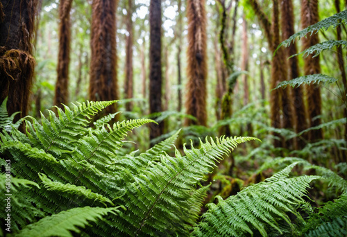 Lush Woodland: A Study of Ferns and Forest photo
