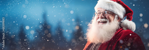 Smiling Santa Claus with copy space