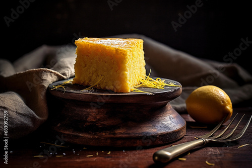 Delicious and inviting slice of cake ready to be served