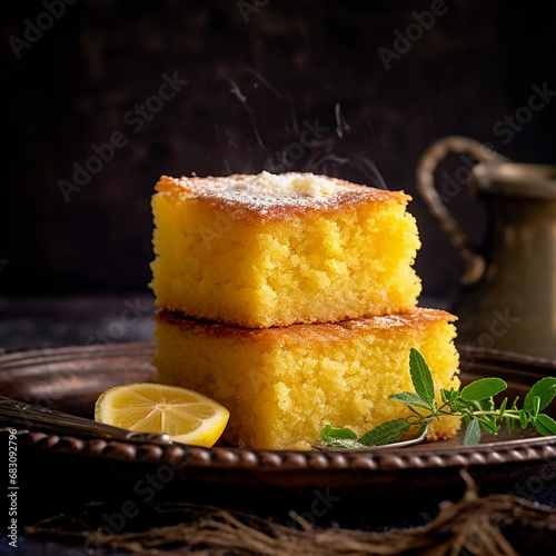 Delicious and inviting slice of cake ready to be served