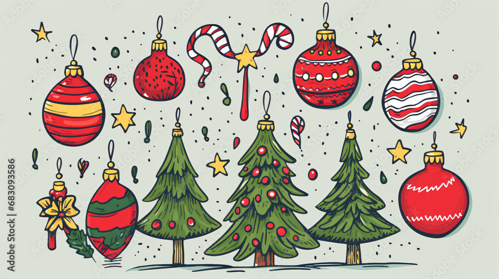 Ready to use Christmas holiday hand drawn style postcard, with holiday feelings, in the holiday spirit. Ready to use Christmas holiday hand drawn style postcard, with holiday feelings, in the holiday spirit.