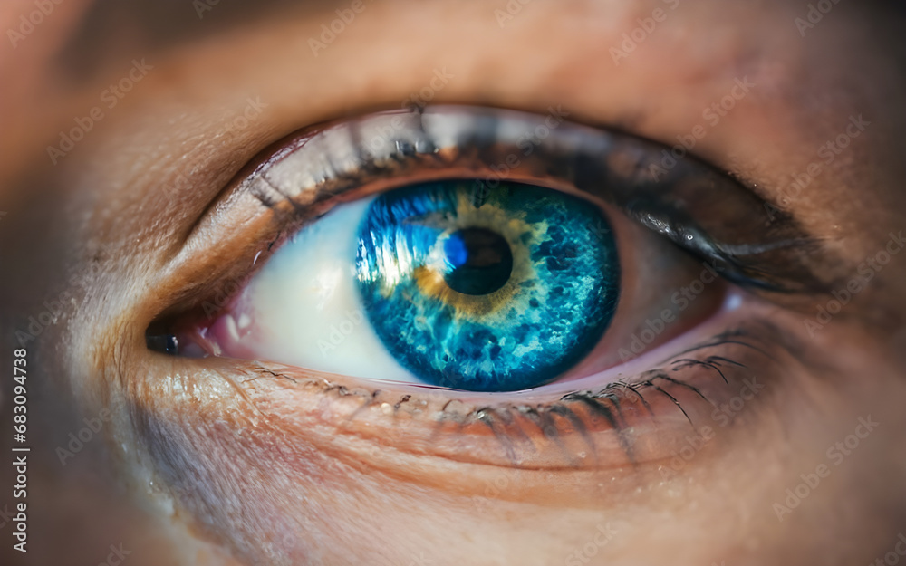 Fototapeta premium Ojo celeste visto de cerca