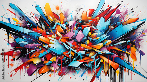 Colorful Abstract Graffiti on the wall. Street ART