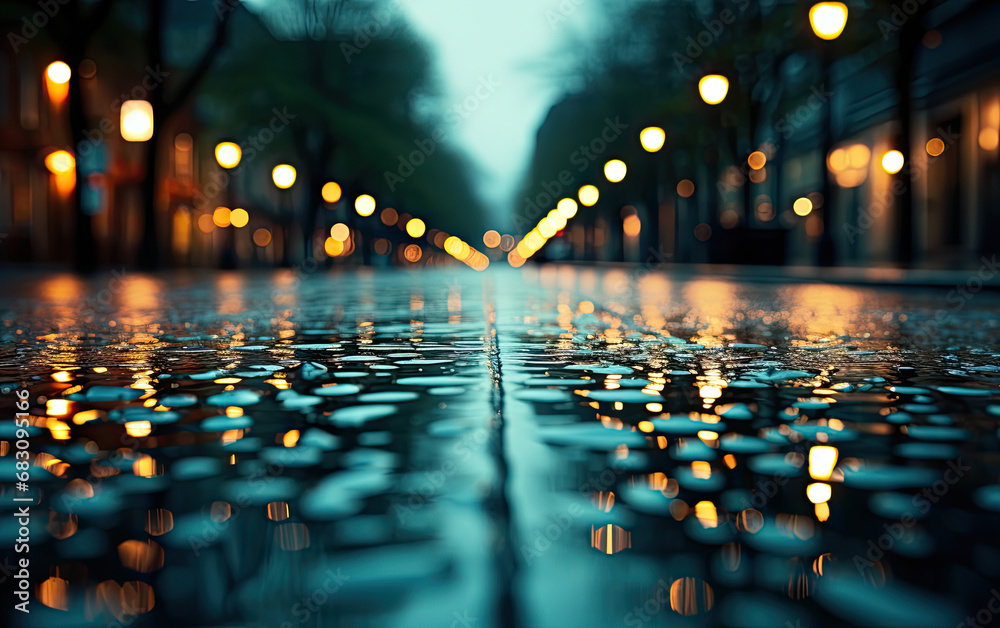 Epic Rain Journey: Raindrops on Endless Highway - Generative AI Epic Rain Journey: Raindrops on Endless Highway - Generative AI