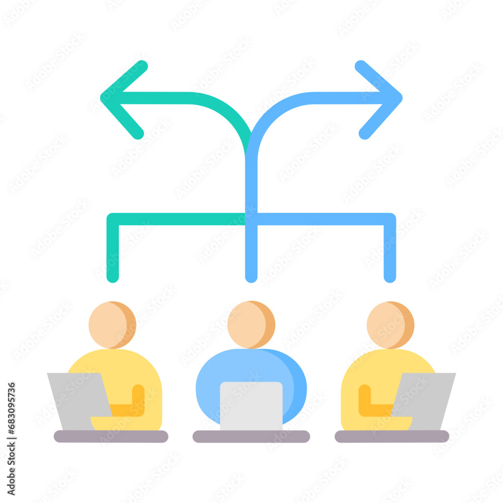 Distributed Decision Making Icon Distributed Decision Making Icon
