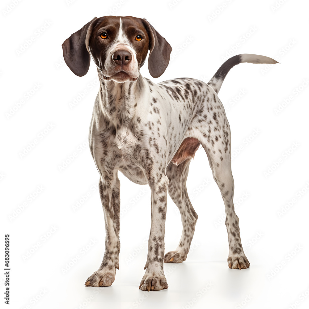 Pointer Dog Isolated on White Background - Generative AI Pointer Dog Isolated on White Background - Generative AI