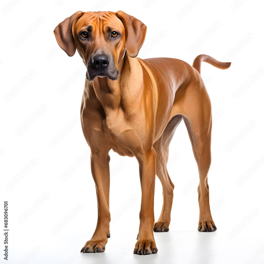 Rhodesian Ridgeback Dog Isolated on White Background - Generative AI Rhodesian Ridgeback Dog Isolated on White Background - Generative AI