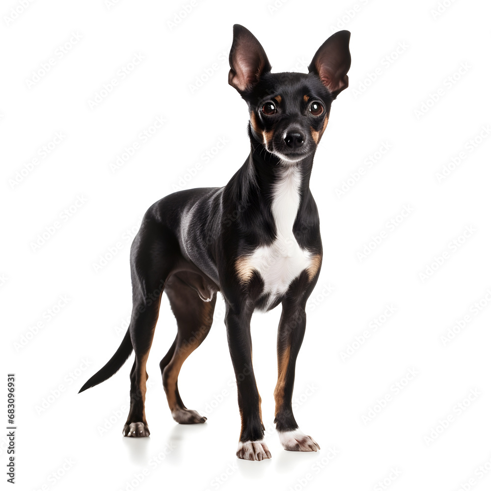 Toy Fox Terrier Dog Isolated on White Background - Generative AI Toy Fox Terrier Dog Isolated on White Background - Generative AI