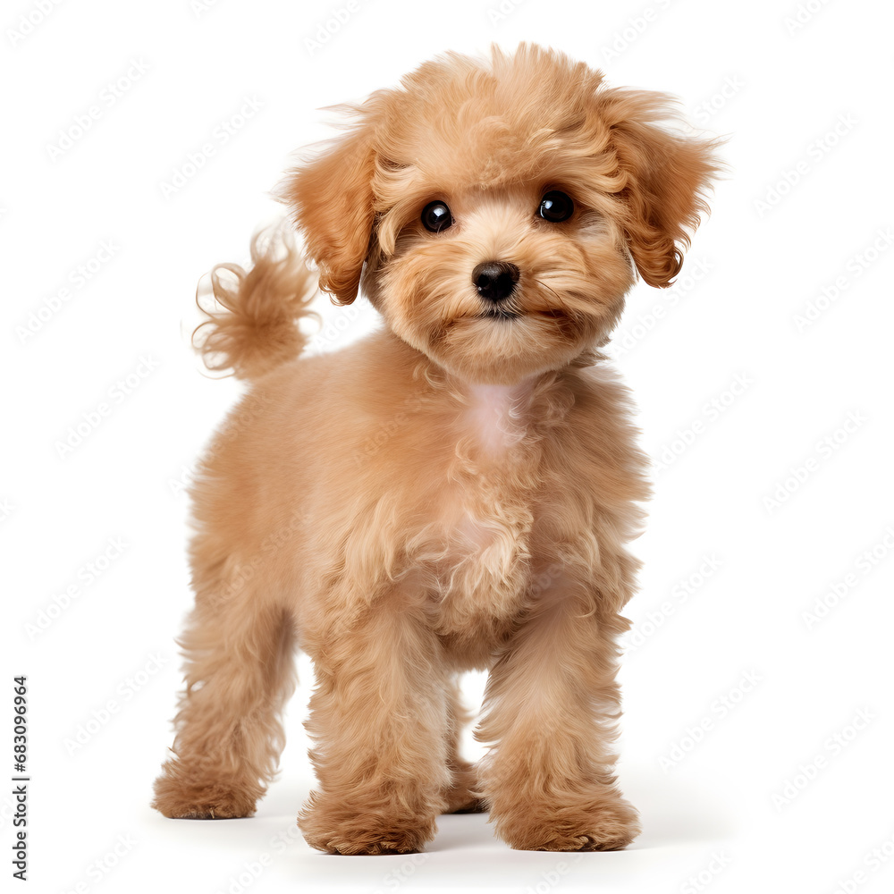 Toy Poodle Dog Isolated on White Background - Generative AI Toy Poodle Dog Isolated on White Background - Generative AI