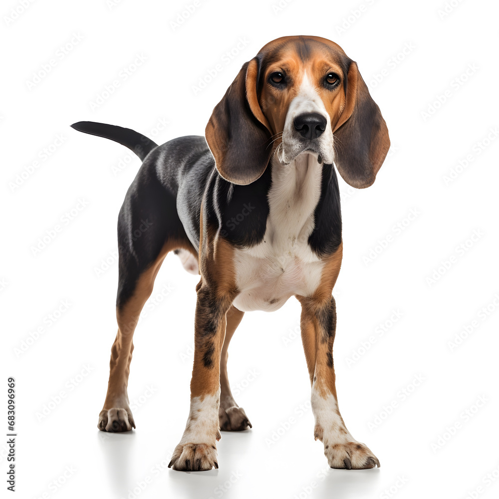 Walker Coonhound Dog Isolated on White Background - Generative AI