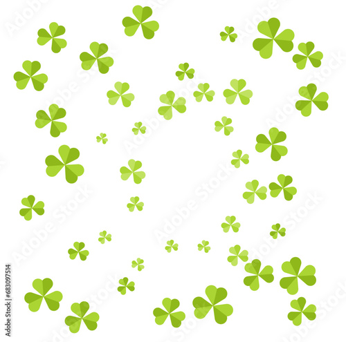 Leaves clover luck symbol shamrock ornament flat illustration