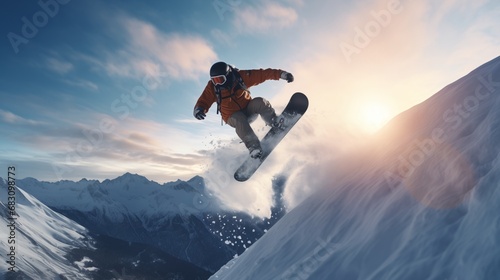 A Snowboarder in an Orange Jacket Performs a Spectacular Trick