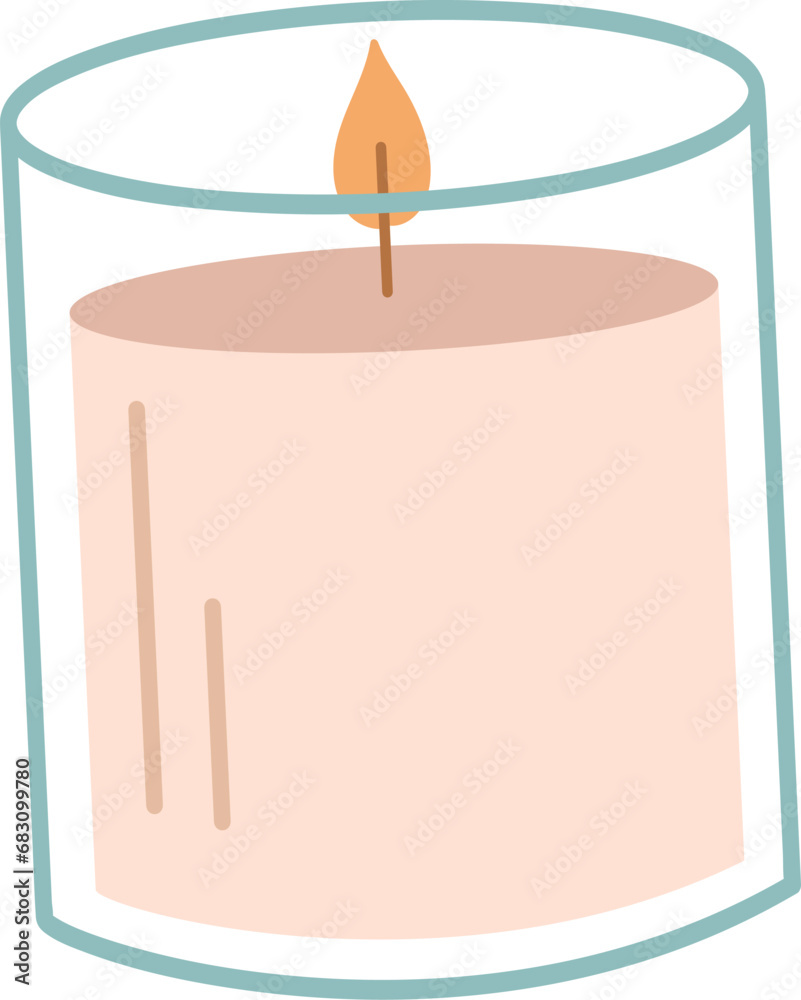 Fototapeta premium Candle Burning Icon