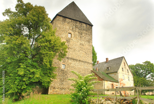 Medieval Ducal Tower in Siedlęcin, Poland photo