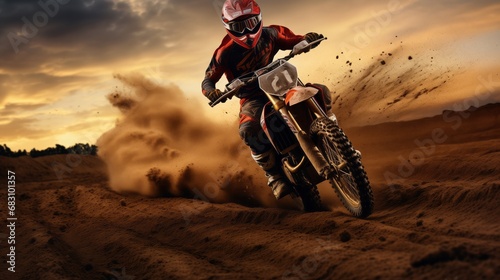 Thrilling Adventure: Conquering the Dusty Terrain with a Dirt Bike © mattegg