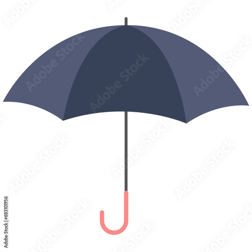 Navy umbrella vector illustration isolated on white background.