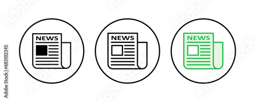 Newspaper icon set. news paper vector sign