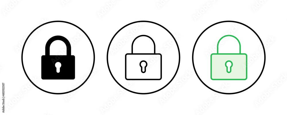 Lock icon set. Padlock icon vector. Encryption icon. Security symbol Lock icon set. Padlock icon vector. Encryption icon. Security symbol