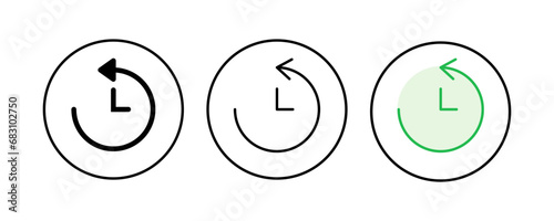 History icon set. recent event history
