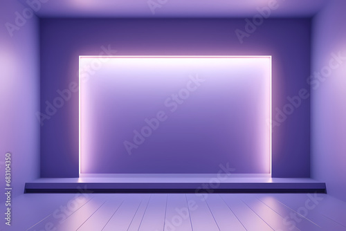 3d empty purple stage or podium