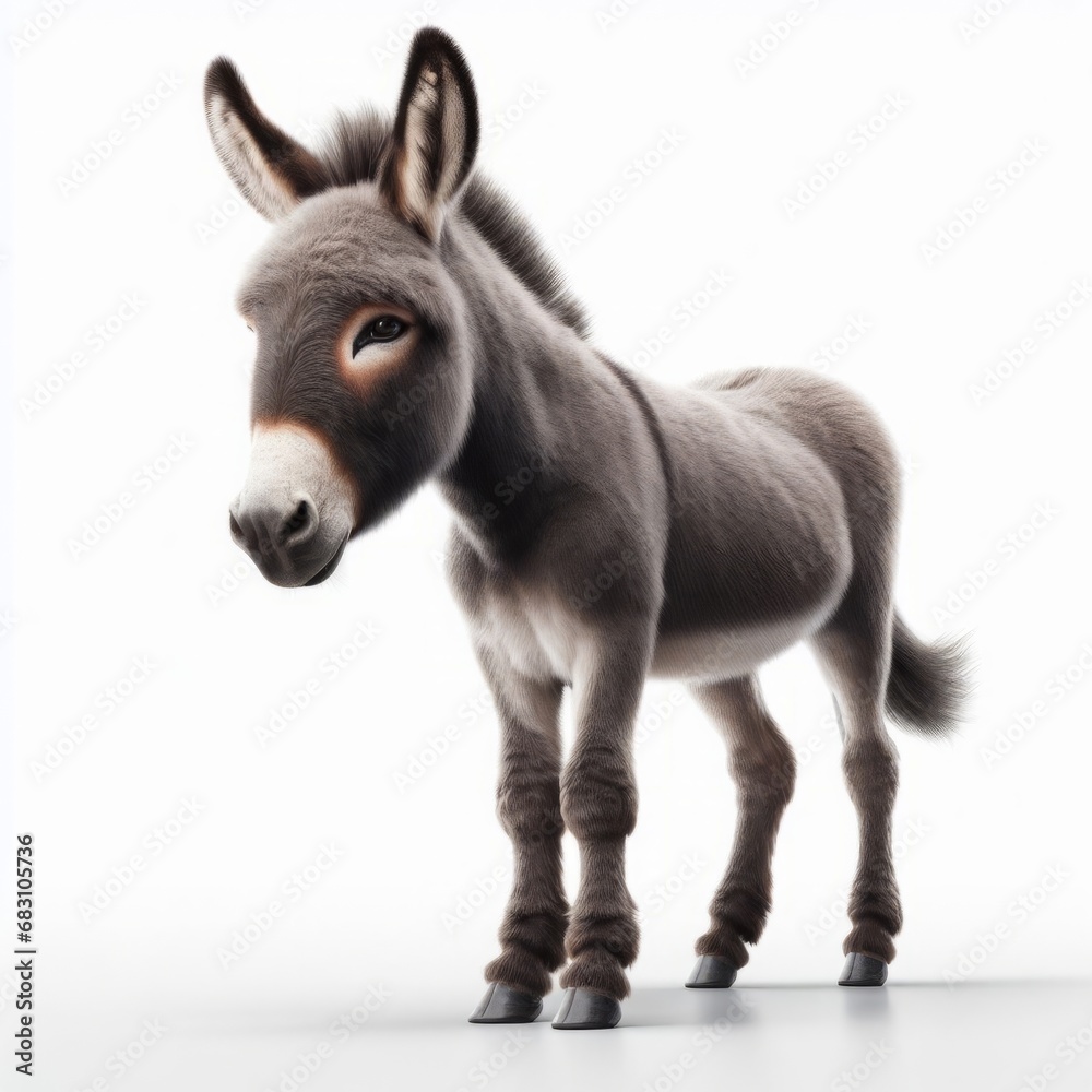 donkey isolated on white background