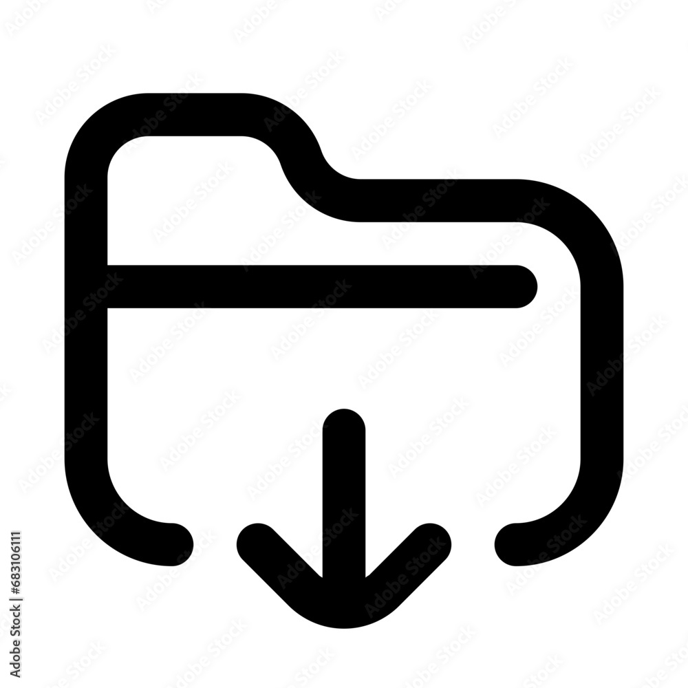 folder download line icon folder download line icon