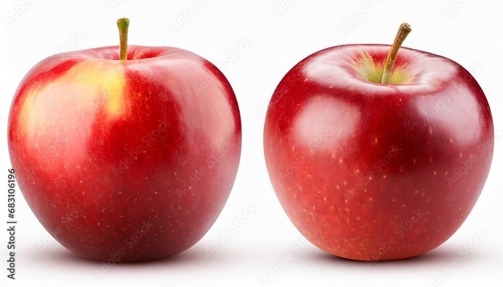 Red apple isolated on white background, clipping path, full depth of field
