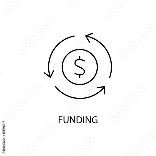 funding concept line icon. Simple element illustration. funding concept outline symbol design.
