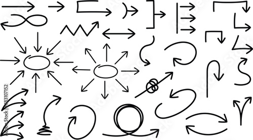 Doodle Planner Arrow Bullet List Clipart Set 1