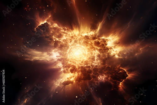 Galaxy explosion with star shape elements