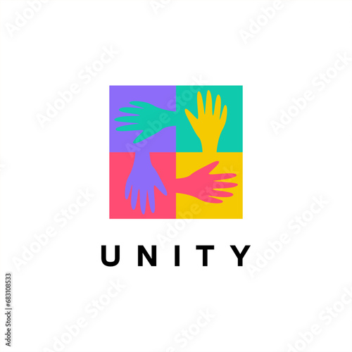 Minimal together unity logo diversity organization community